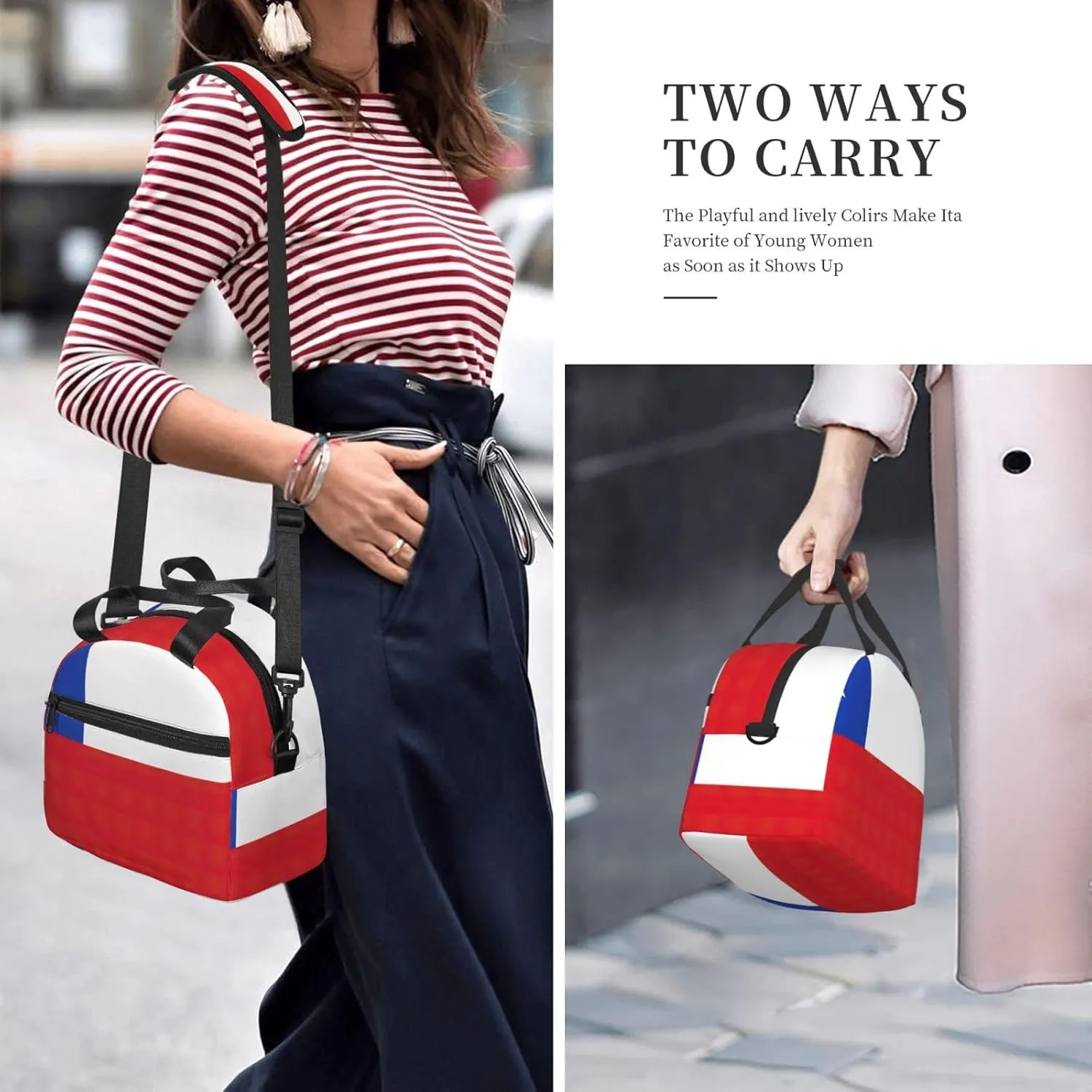 Flag Of Chile Insulated Lunch Bag Lunch Box For Women Men Reusable Tote For Office Gym Outings