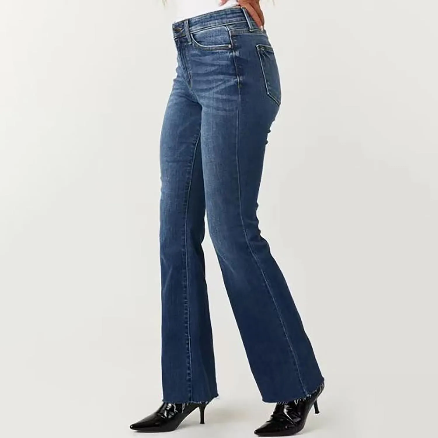 Flare Jeans for Women High Waisted Stretchy Bell Bottom Jean Plus Size Denim Pants Trendy Wide Leg Long Pant Trousers