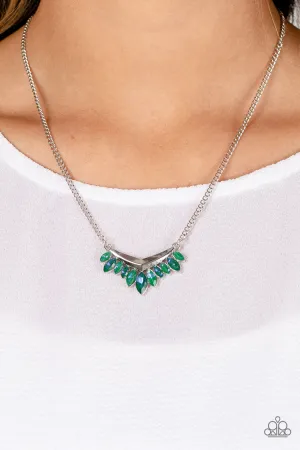 Flash of Fringe - Green Necklace - Paparazzi Accessories