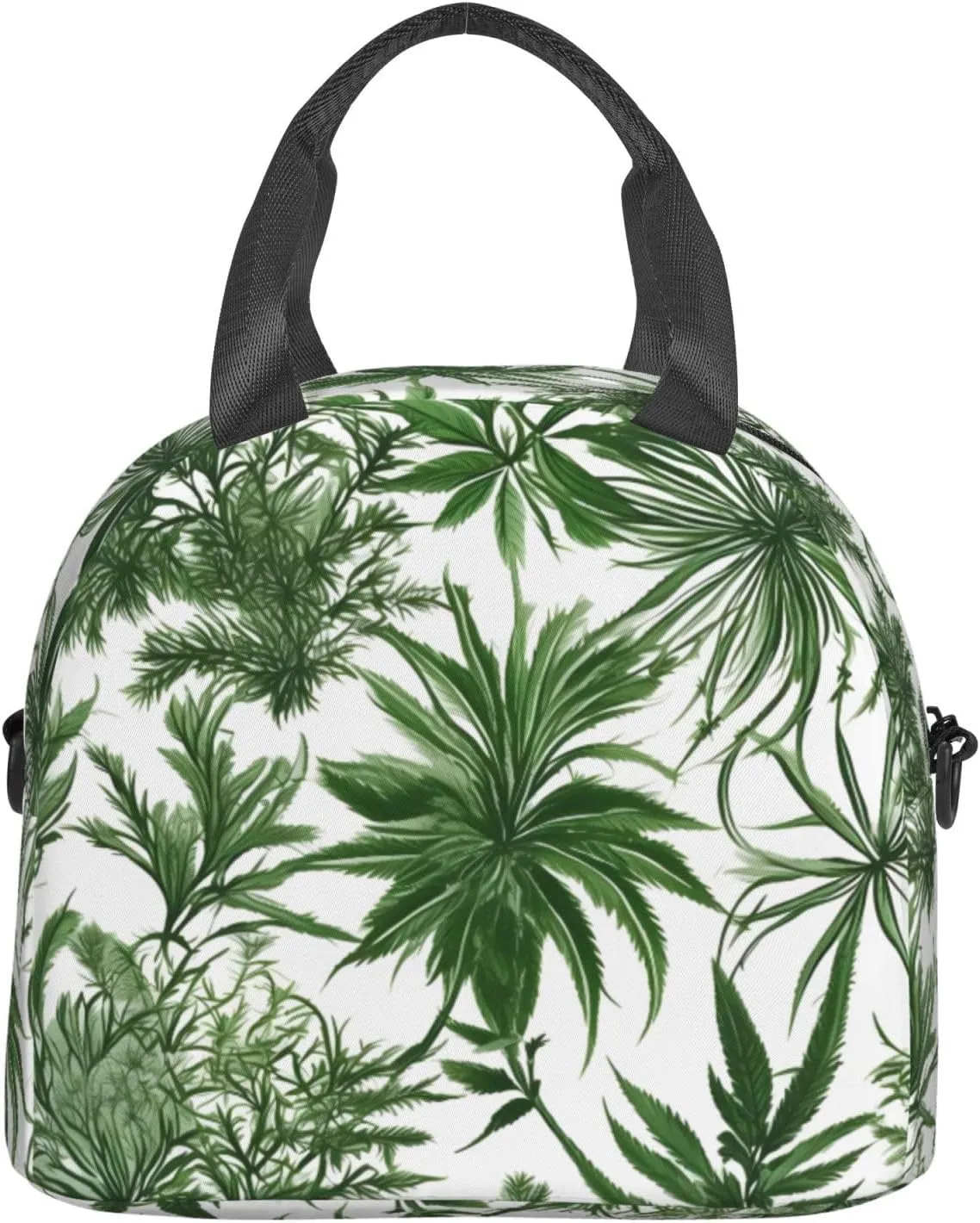 Flowering Herbs And Herbaceous Plants Insulated Lunch Tote Bag Lunch Box For Women Men, Reusable Good For Daily Work Outings