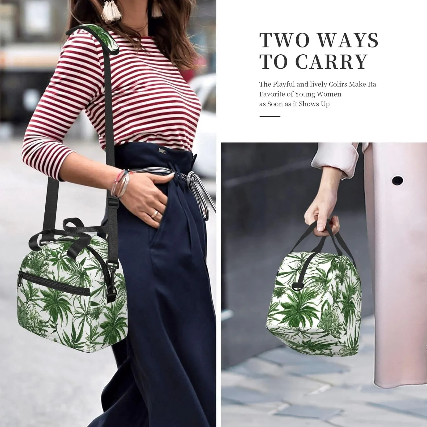 Flowering Herbs And Herbaceous Plants Insulated Lunch Tote Bag Lunch Box For Women Men, Reusable Good For Daily Work Outings