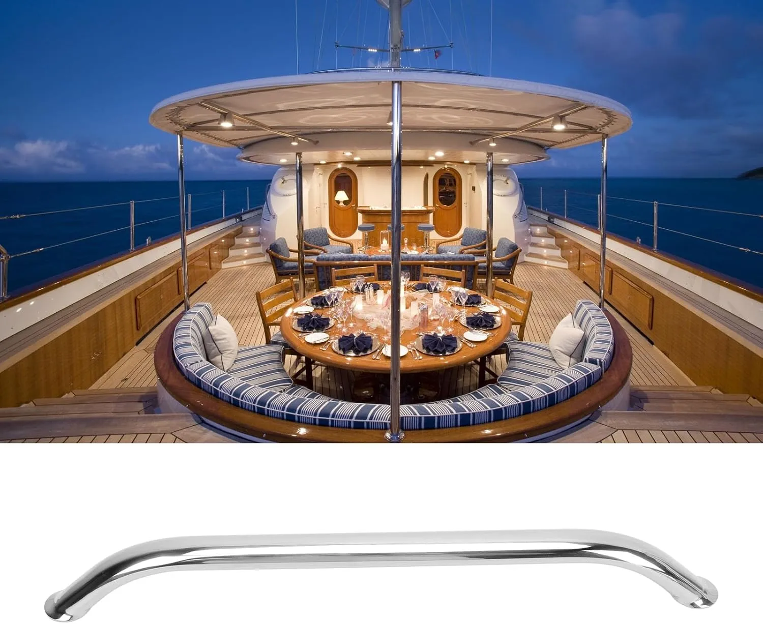 Fockety Boat Grab Handle, 9/12/16/18 Inch 304 Stainless Steel Boat Handrail, Polished Boat Grab Bar, Heavy Duty Multipurpose Marine Rail for Marine Boat,Yacht, RV, Easy to Install