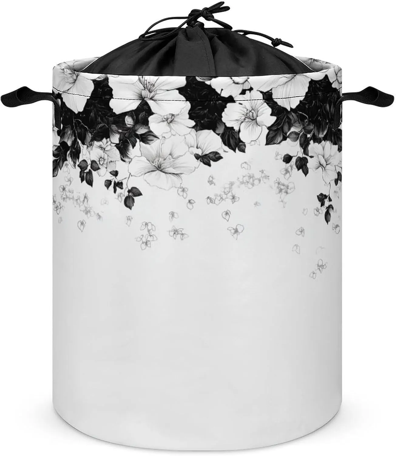 Foldable Laundry Basket, Waterproof Laundry Basket, Collapsible Laundry Bag with Easy Carry Handle, Elegant Flower Cascade-146