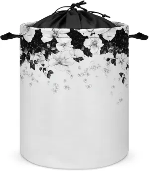 Foldable Laundry Basket, Waterproof Laundry Basket, Collapsible Laundry Bag with Easy Carry Handle, Elegant Flower Cascade-146