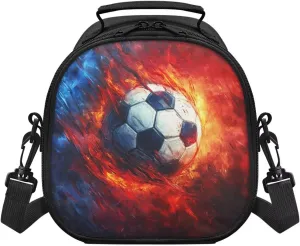 Football Lunch Bag for Boys Kids Lunch Boxes for School Lightweight Detachable Strap Backpack Long Term Use Boys Crossbody Bag for Outgoing Cool Design