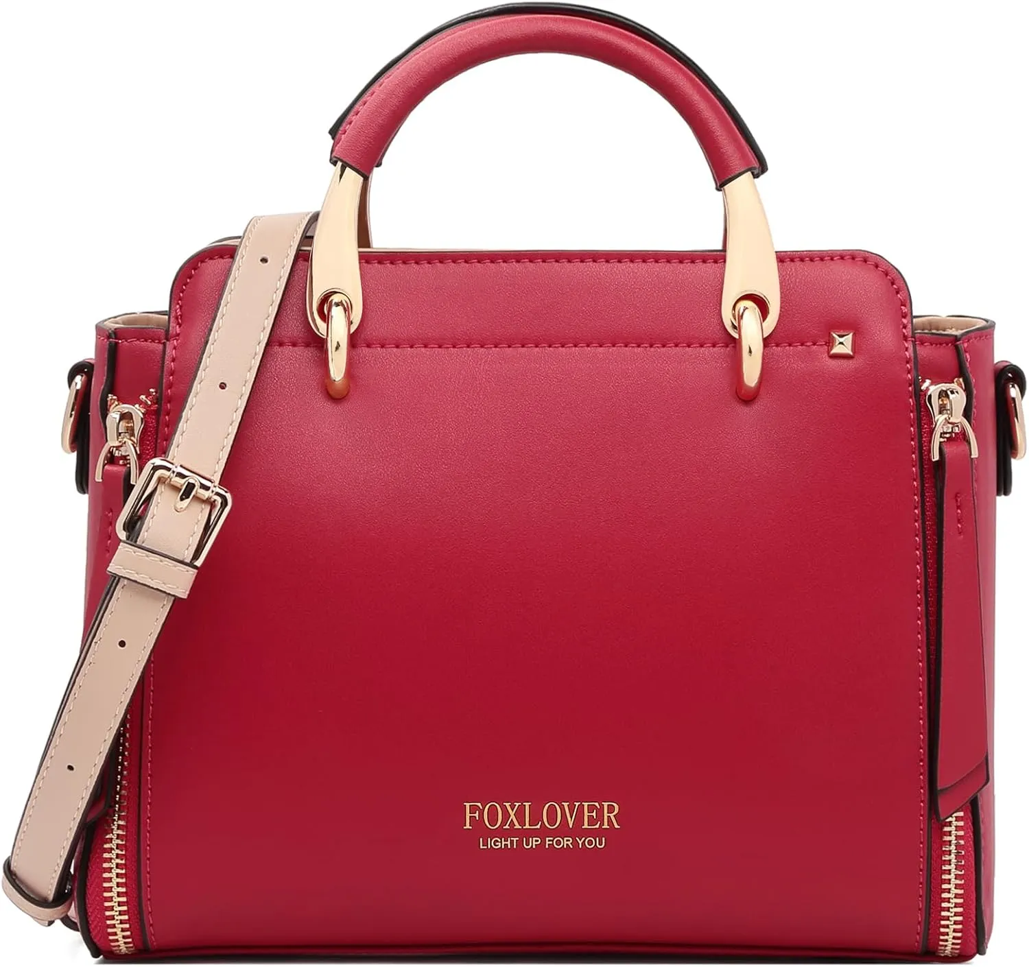 FOXLOVER Crossbody Bags for Women Satchel Handbags Medium Size Women's Top-Handle Shoulder Handbag with Zipper Pocket