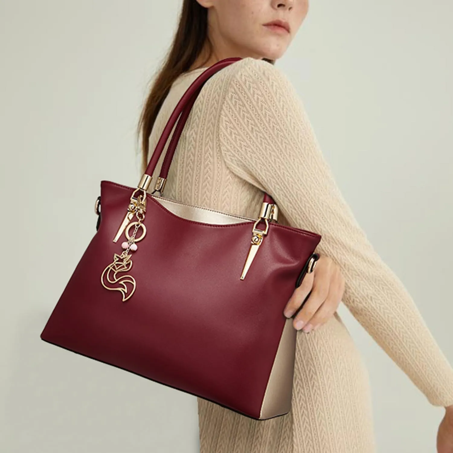 FOXLOVER Large Capacity Tote Handbags for Women, Women's Top-handle Bags Fashion Shoulder Bags Purses Minimalist design