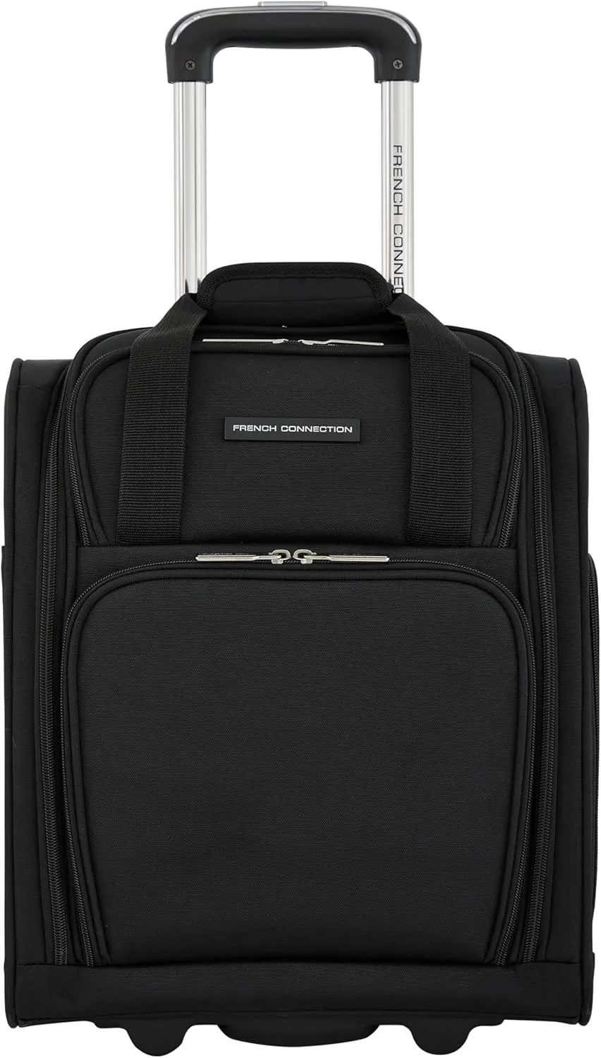 French Connection Underseat Carry-On Luggage USB-C Ports, Black, 16-inch