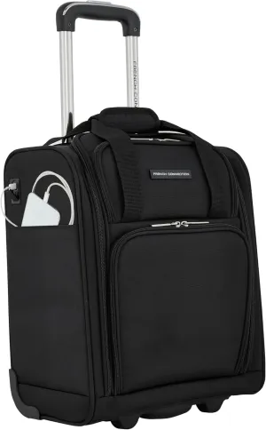 French Connection Underseat Carry-On Luggage USB-C Ports, Black, 16-inch