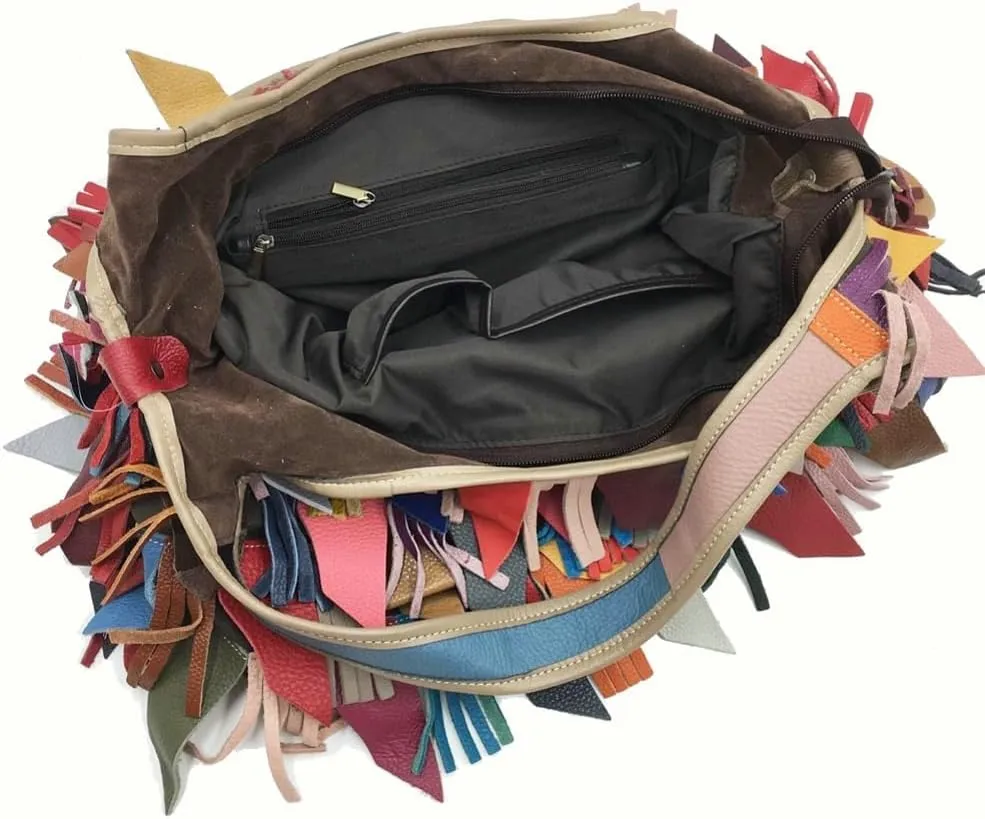 Fringe Hobo Bags for Women Boho Shoulder Purse Vintage Crossbody Handbag Large Tassel Tote Purses Leather Fringe Handbags