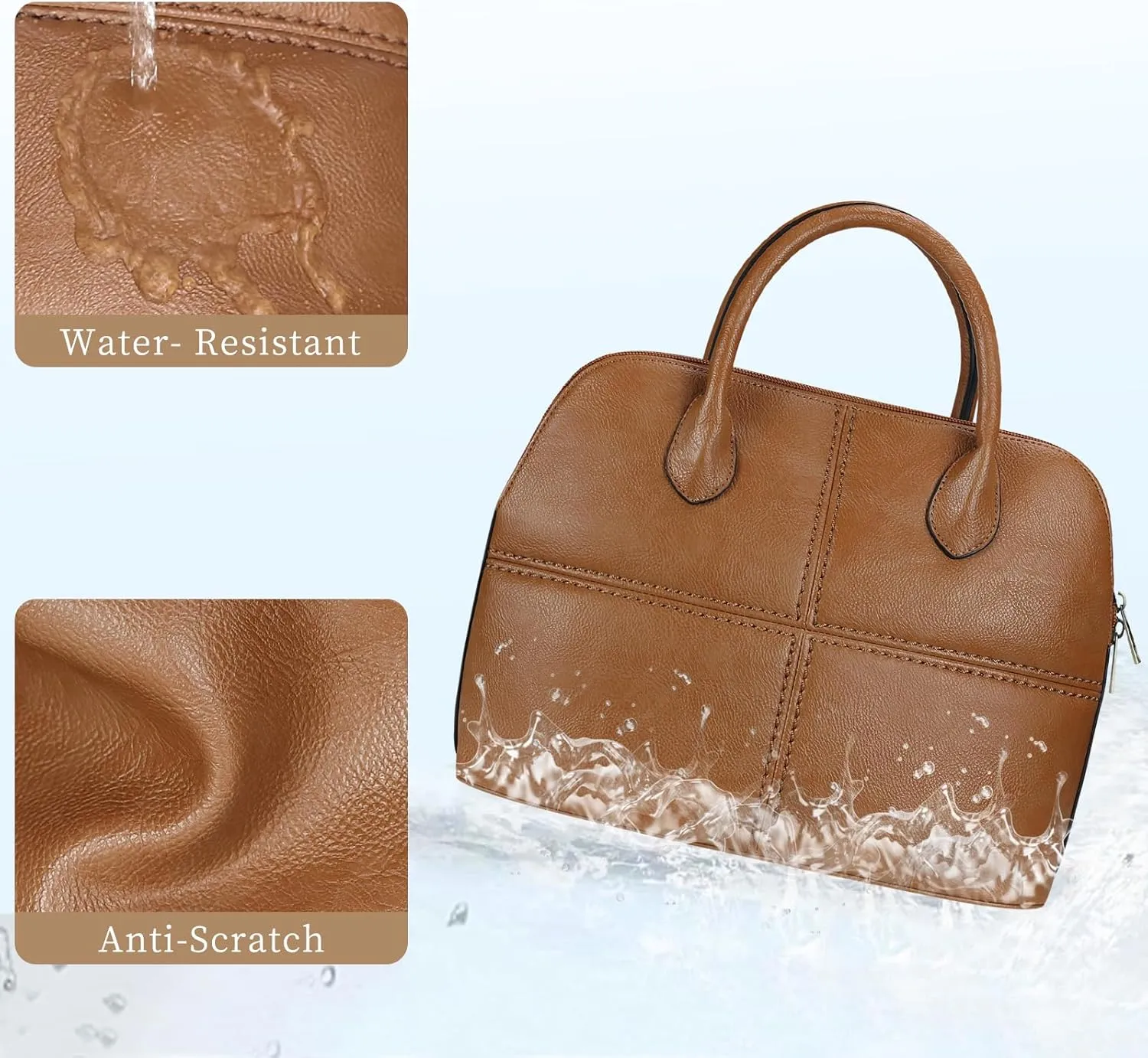FUKUYIN Tote Purse for Women Medium Crossbody Bags Top Handle Dome Satchel Bag for Ladies Faxu Leather
