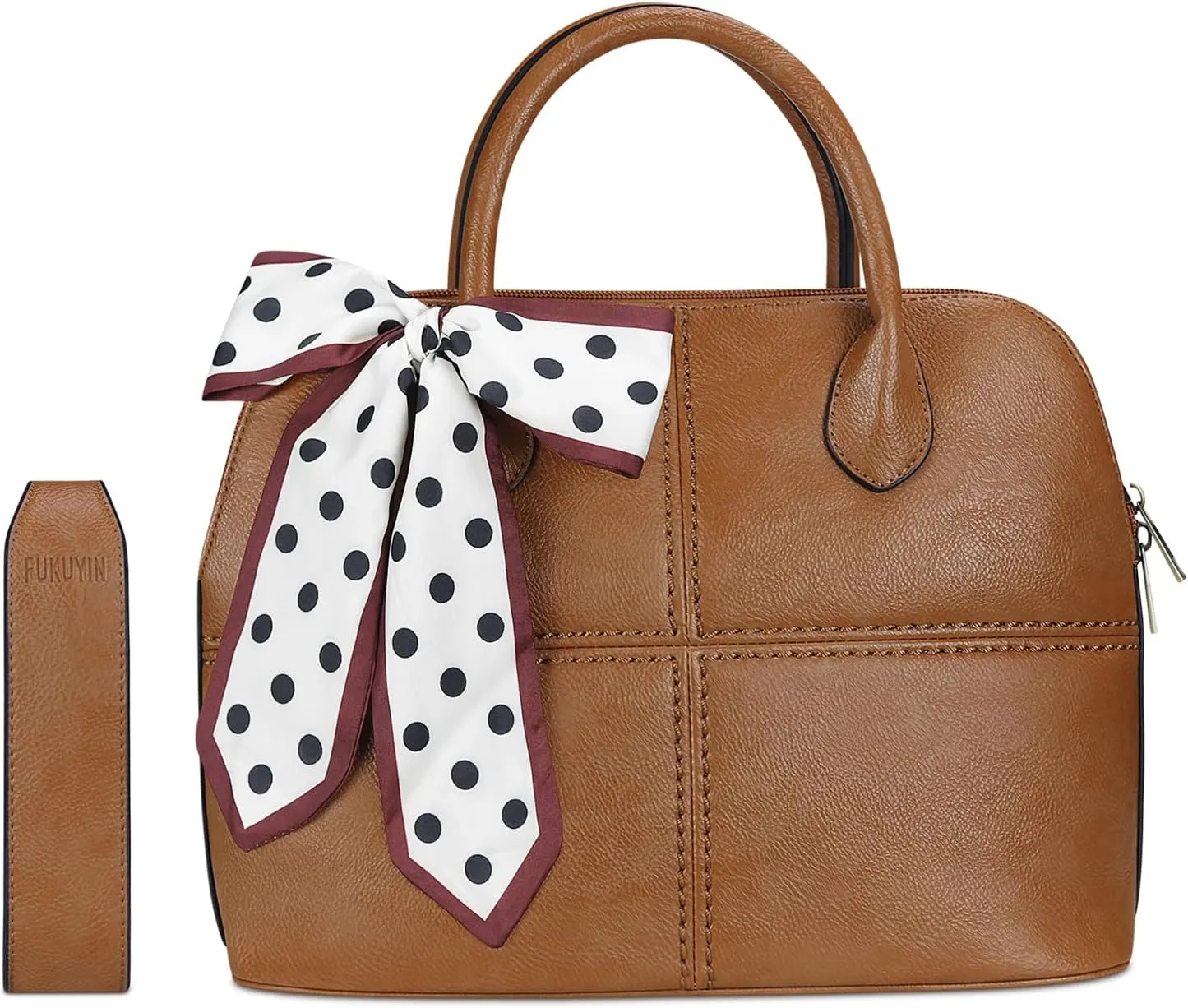 FUKUYIN Tote Purse for Women Medium Crossbody Bags Top Handle Dome Satchel Bag for Ladies Faxu Leather