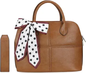FUKUYIN Tote Purse for Women Medium Crossbody Bags Top Handle Dome Satchel Bag for Ladies Faxu Leather