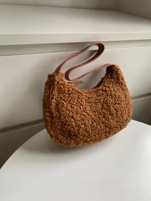 Fuzzy Baguette Bag - Chocolate