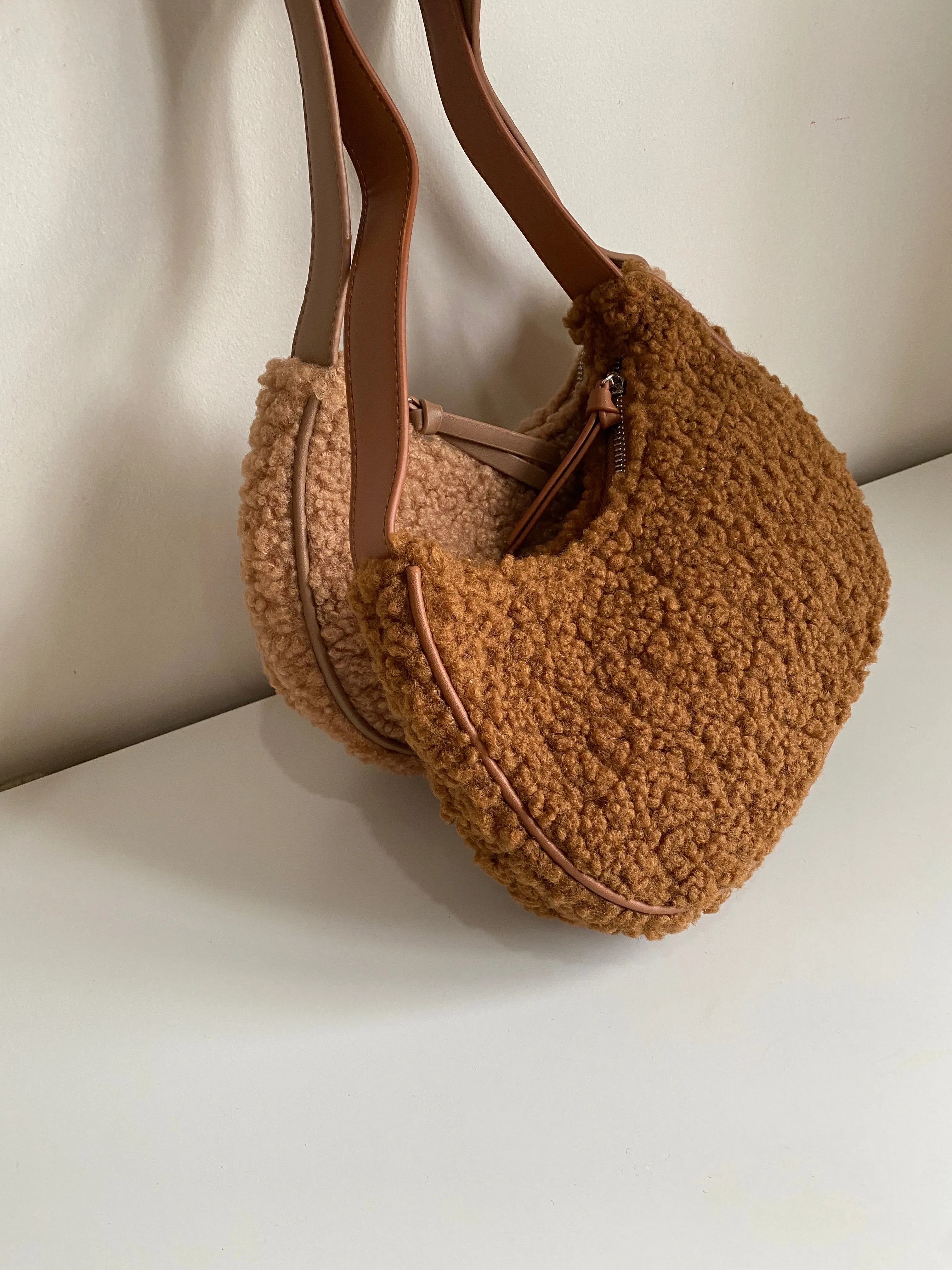 Fuzzy Baguette Bag - Chocolate