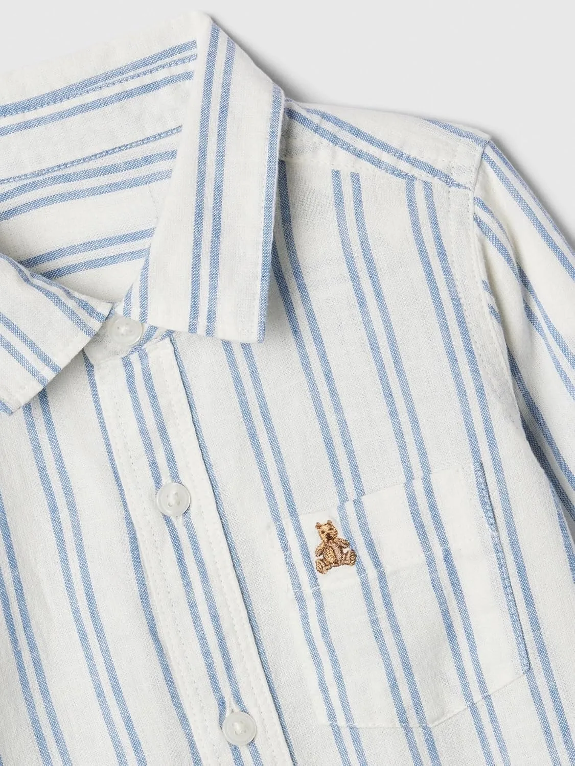 GAP Baby Boys' Ls Linen Woven Top