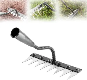 Gardenia Iron Rake 2.0 with 8 Teeth for Versatile Weeding and Gardening, Heavy-Duty Carbon Steel Handle Ideal for Landscaping, Lawn Care, and Soil Cultivation