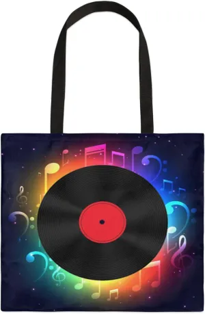 Garland Music Records Square Canvas Tote Bag Top Handle Purses Stylish Women Canvas Shoulder Tote Bags Reusable Handbags for Work Travel Picnic Beach Shopping Gym Hiking