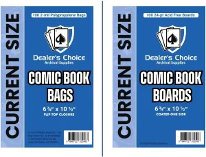 Gemini Premium Comic Book Bags and Boards | Current Size (6 7/8" x 10 1/2" Bags, 6 3/4" x 10 1/2" Boards) | 2-mil Polypropylene Bags, 24-pt Acid-Free Boards (500 Each)