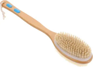 Gentle Back Scrub Brush Handle for Bristles for Dry and Wet Brushing for Exfoliating Cleansing Hard Reach Areas Bathing Routine