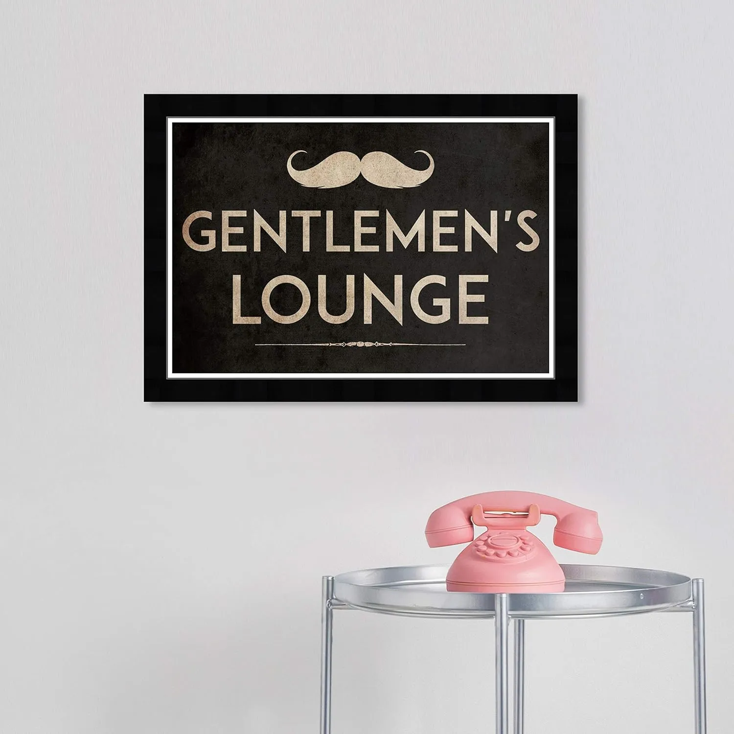 Gentlemen's Lounge Tjx' Bath and Laundry Wall Art Framed Print Gold Black Modern Contemporary Rectangle