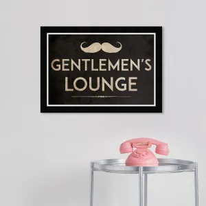 Gentlemen's Lounge Tjx' Bath and Laundry Wall Art Framed Print Gold Black Modern Contemporary Rectangle