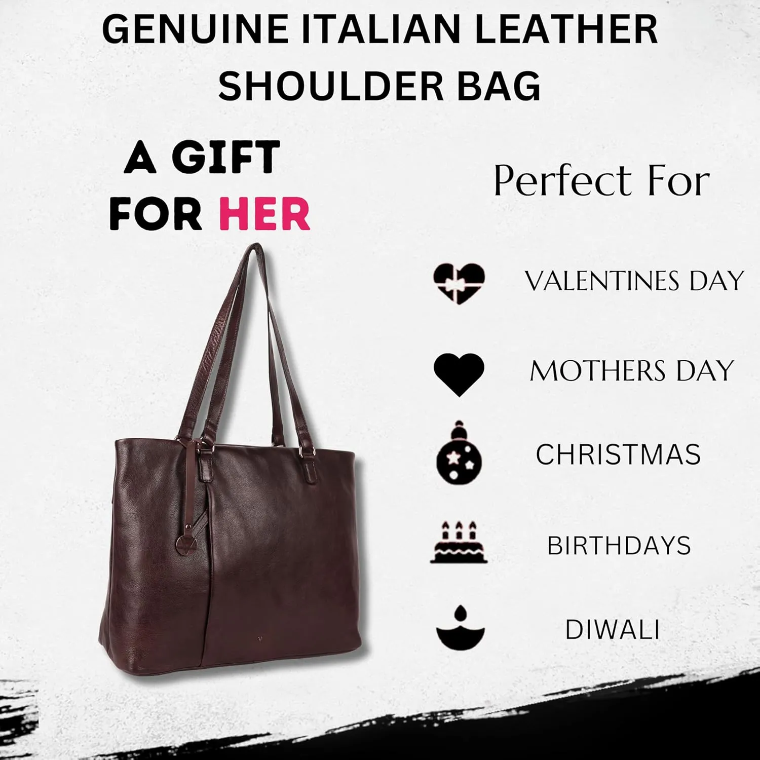 Genuine Italian Leather Women's Tote Handbags, Satchel Purse Ladies Shoulder Bags with Top Handle