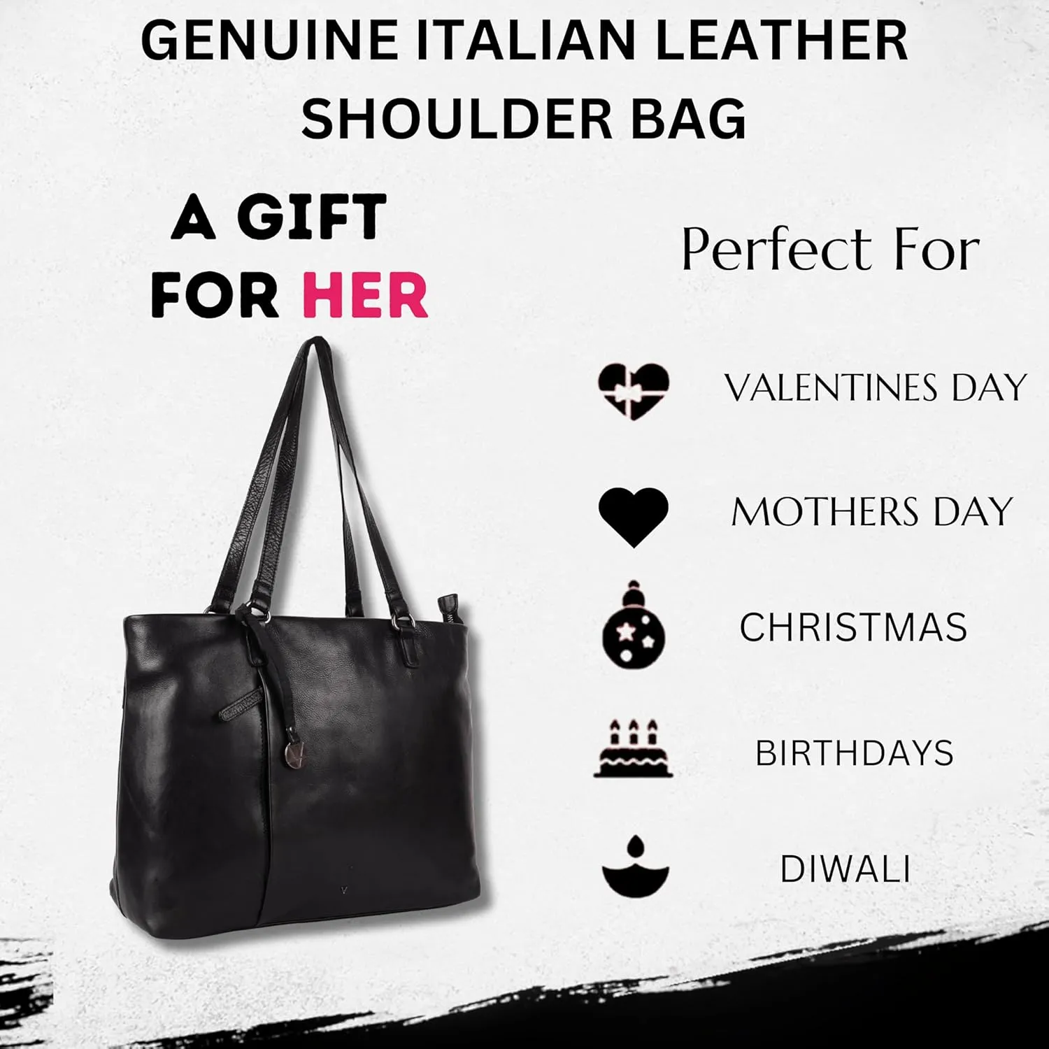 Genuine Italian Leather Women's Tote Handbags, Satchel Purse Ladies Shoulder Bags with Top Handle