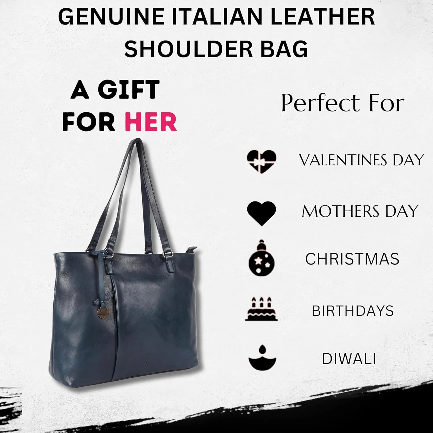 Genuine Italian Leather Women's Tote Handbags, Satchel Purse Ladies Shoulder Bags with Top Handle