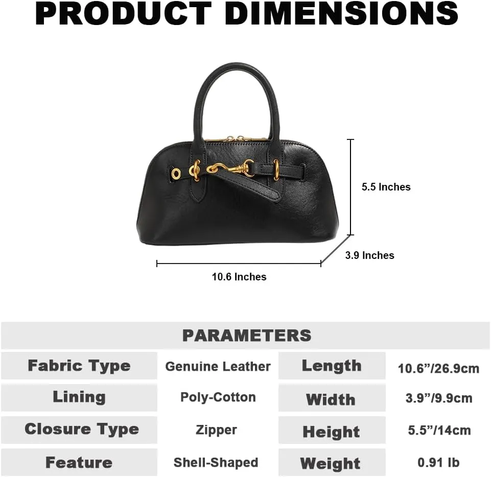 Genuine Leather Crossbody Bag for Women with Top Handle, Small Shoulder Tote Handbag, Designer Satchel Purse for Everyday Use