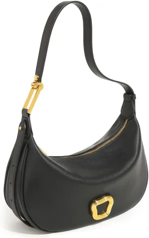 Genuine Leather Hobo Bag for Women, Crescent Shaped Shoulder Bag, Elegant Top Handle Handbag Purse