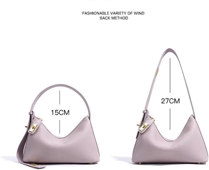 Genuine Leather Shoulder Bag for Women, Versatile Commuter Crossbody Tote Underarm Bag