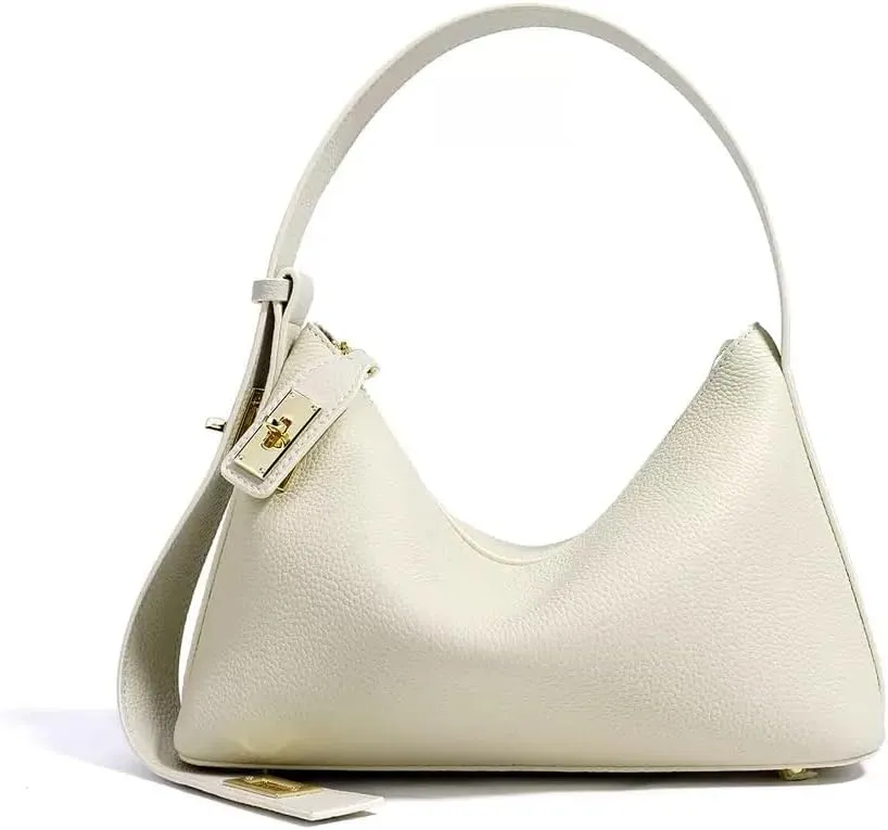 Genuine Leather Shoulder Bag for Women, Versatile Commuter Crossbody Tote Underarm Bag