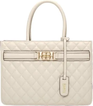 Genuine Leather Tote Bag for Women: Quilted Top Handle Satchel Purse - Ladies Shoulder Handbag for Travel Work