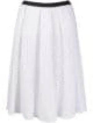 geometric-pattern midi skirt