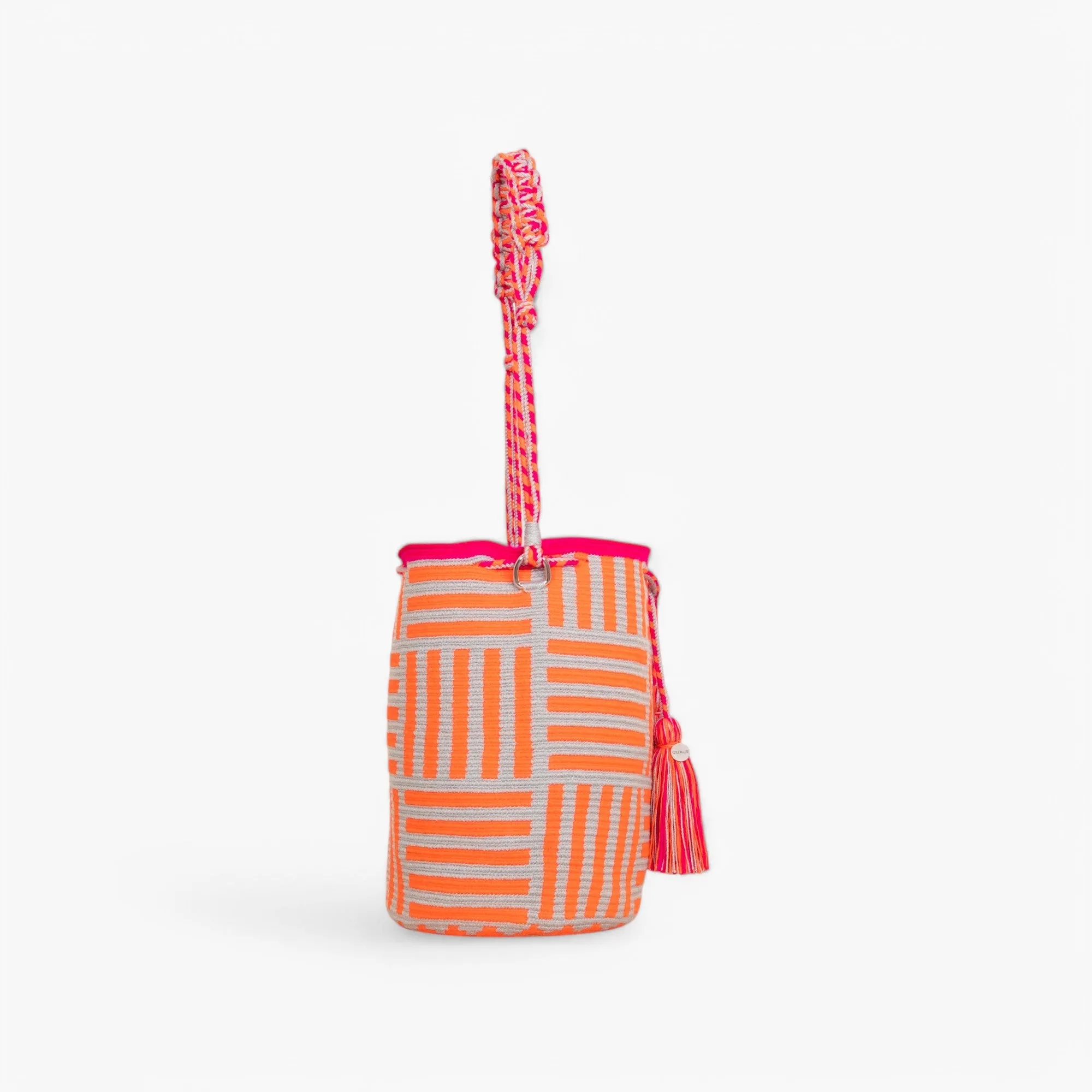Geometric round shoulder bag | Tangerine