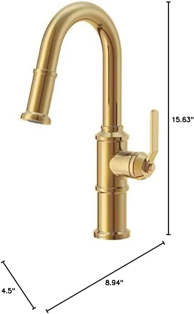 Gerber Kinzie Single Handle Pull Down Sprayer Prep Faucet in Brushed Bronze, D150537BB