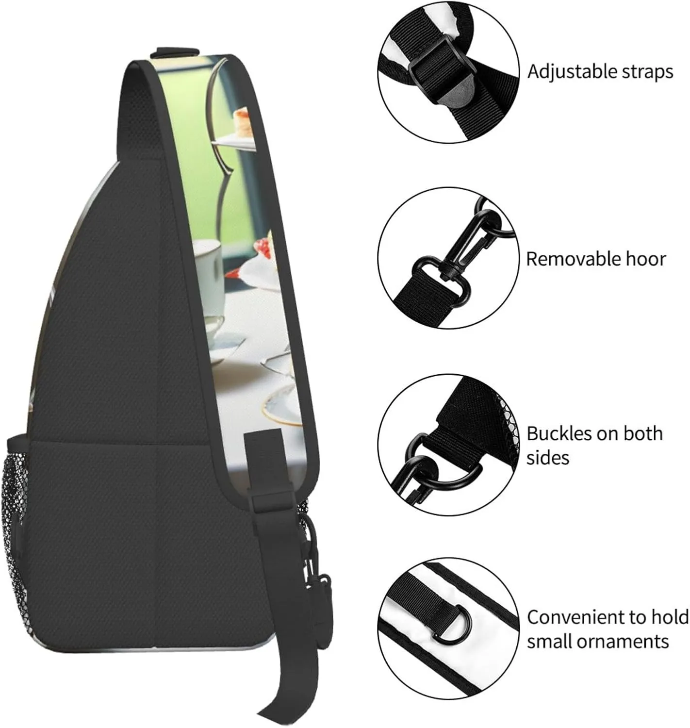 GeRRiT Afternoon Tea Print Small Backpack Sling Bag For Women Men, Chest Bag Daypack Crossbody For Travel Sport, SB-122