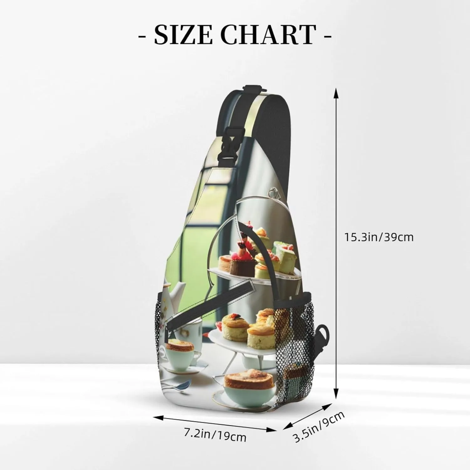 GeRRiT Afternoon Tea Print Small Backpack Sling Bag For Women Men, Chest Bag Daypack Crossbody For Travel Sport, SB-122