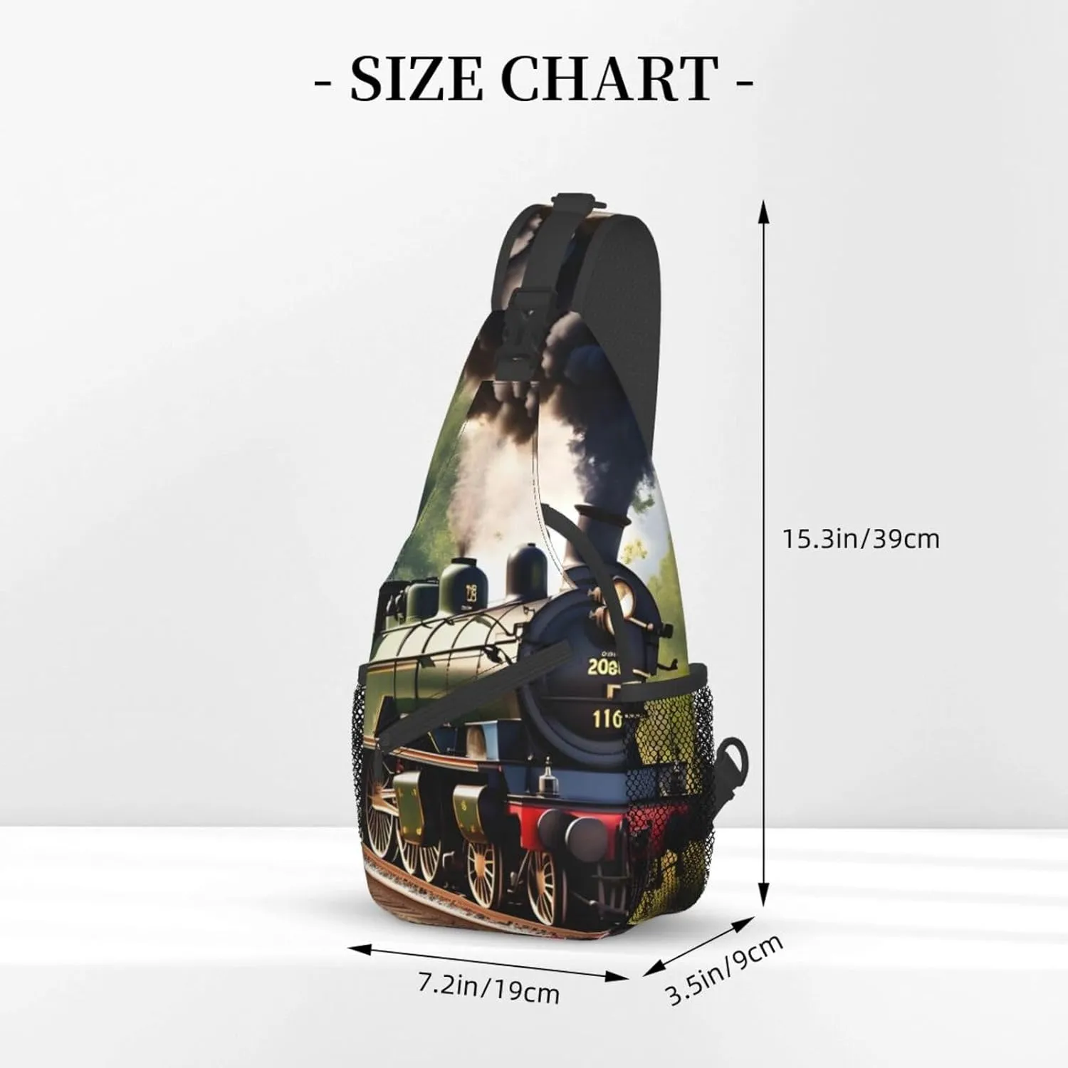 GeRRiT Steam Little Train Print Small Backpack Sling Bag For Women Men, Chest Bag Daypack Crossbody For Travel Sport
