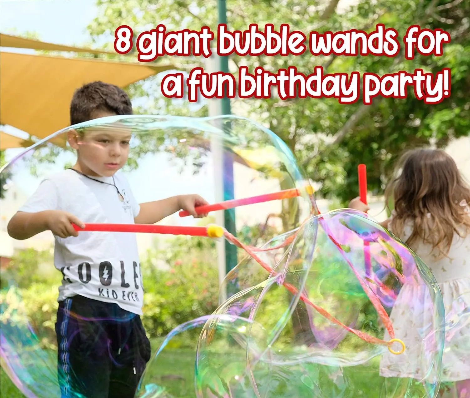 Giant Bubble Wand, Big Bubble Wand, Huge Rope, 8 Pack Party Box Giant Bubble Wands Including 2 Gallons, Party Outdoor Summer Toys Activities for Kids Boys and Girls Kit