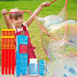 Giant Bubble Wand, Big Bubble Wand, Huge Rope, 8 Pack Party Box Giant Bubble Wands Including 2 Gallons, Party Outdoor Summer Toys Activities for Kids Boys and Girls Kit