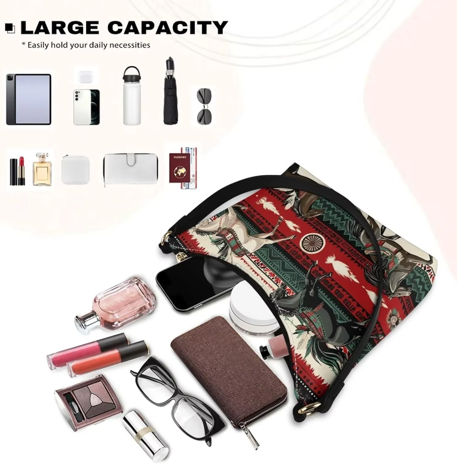 GIFTPUZZ Women Underarm Shoulder Bag Trendy Leather Purse with Top Handle Internal Pocket and Zipper Closure Waterproof