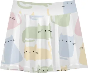 Girls Skorts Active Athletic Skirts with Inner Built-in Shorts for Golf Tennis 3-12T Geometric Stars Hot Pink
