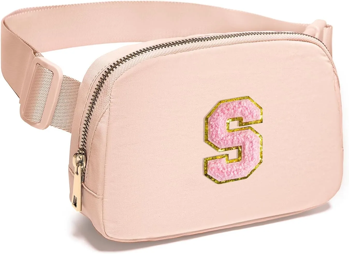 Gitus 6 7 8 9 10 Year Old Girl Gifts Belt Bag Fanny Pack Crossbody Bags with Initial Letter Patch Things for Teen Girls Easter Gifts for Girls Travel Essentials（Coral Pink-S）