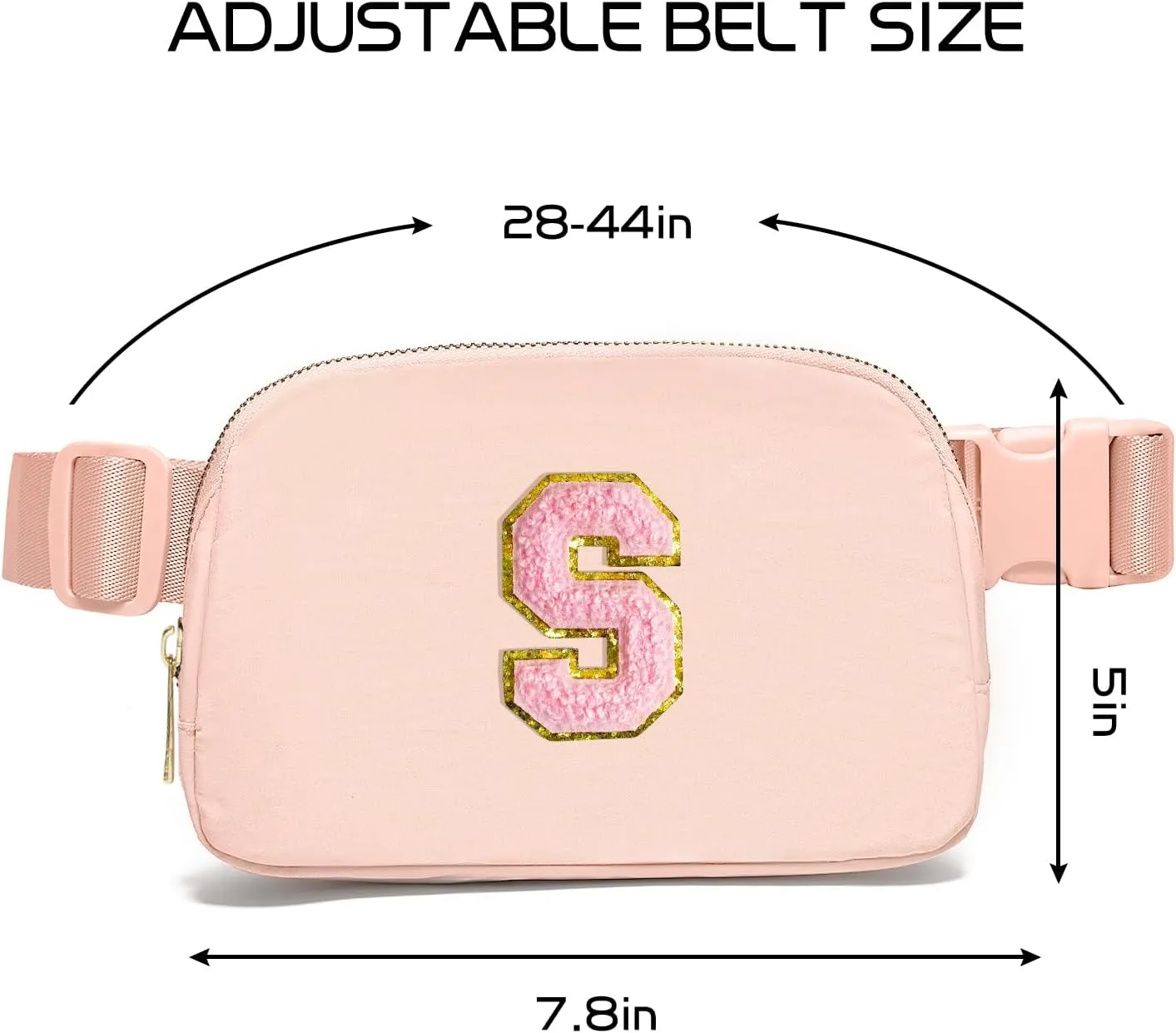 Gitus 6 7 8 9 10 Year Old Girl Gifts Belt Bag Fanny Pack Crossbody Bags with Initial Letter Patch Things for Teen Girls Easter Gifts for Girls Travel Essentials（Coral Pink-S）