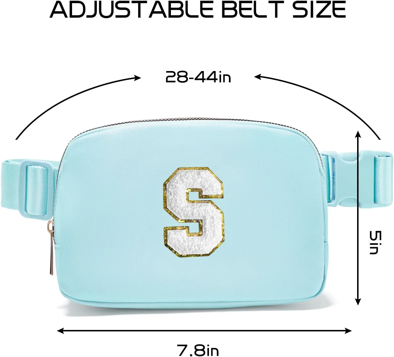 Gitus Birthday Gifts for 8 9 10 11 12 13 Year Old Girls Personalized Fanny Pack Crossbody Bags with Initial Letter Patch Belt Bag for Teen Girls Cute Trendy Stuff Travel Essentials (Icingblue-S)