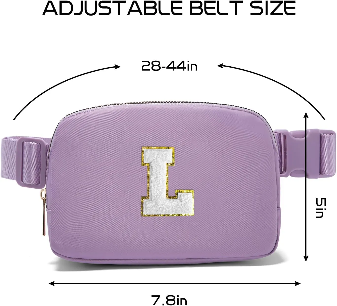 Gitus Birthday Gifts for 8 9 10 11 12 13 Year Old Girls Personalized Fanny Pack Crossbody Bags with Initial Letter Patch Belt Bag for Teen Girls Cute Trendy Stuff Travel Essentials (Lavender-L)