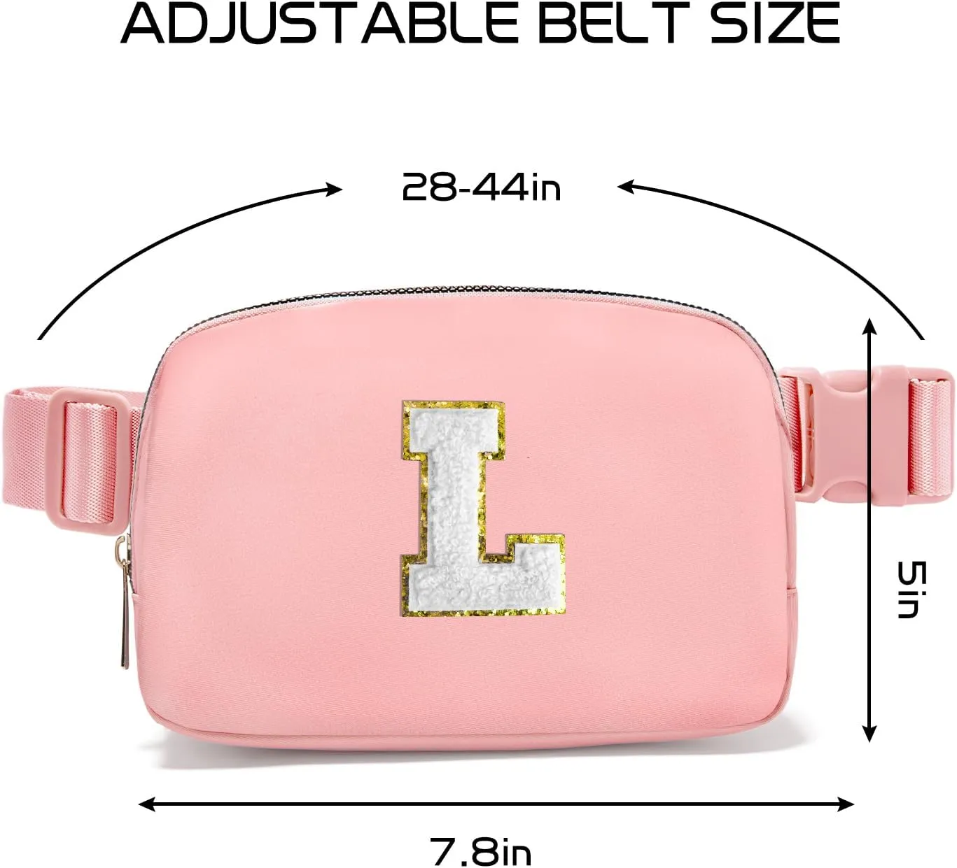 Gitus Birthday Gifts for 8 9 10 11 12 13 Year Old Girls Personalized Fanny Pack Crossbody Bags with Initial Letter Patch Belt Bag for Teen Girls Cute Trendy Stuff Travel Essentials (LightPink-L)