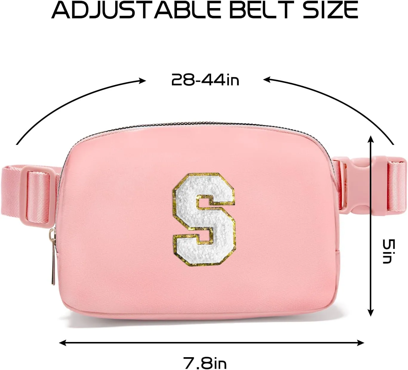 Gitus Birthday Gifts for 8 9 10 11 12 13 Year Old Girls Personalized Fanny Pack Crossbody Bags with Initial Letter Patch Belt Bag for Teen Girls Cute Trendy Stuff Travel Essentials (LightPink-S)